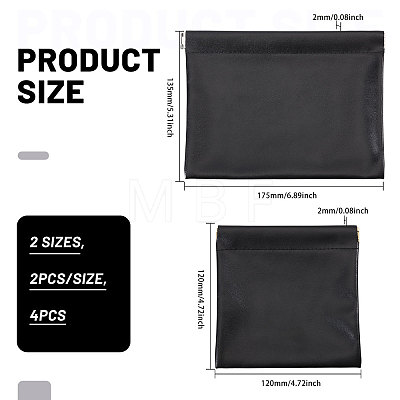 4Pcs 2 Styles Imitation Leather Shrapnel Change Purse ABAG-GL0001-14B-1