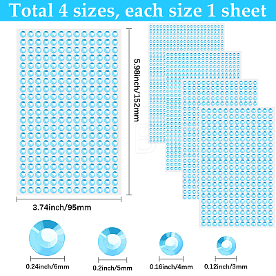 4 Sheets 4 Styles Acrylic Imitation Pearl Stickers Paper Sheets for Craft DIY-SP0002-64E-1