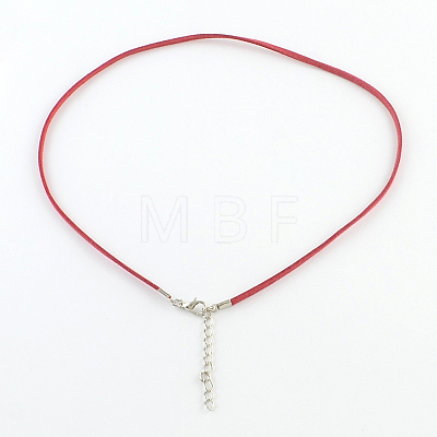 2mm Faux Suede Cord Necklace Making with Iron Chains & Lobster Claw Clasps NCOR-R029-06-1