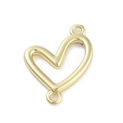 Rack Plating Brass Love Heart Connector Charms KK-M293-47G-1