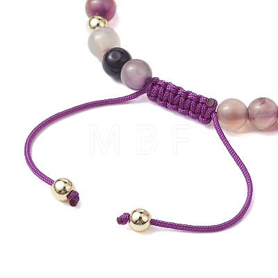 Adjustable Chip & Round Mixed Gemstone Braided Bead Bracelets for Women BJEW-JB10767-1