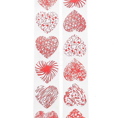 500 Paste  Paper Self-Adhesive Heart Stickers AJEW-S085-02E-1