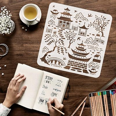 Large Plastic Reusable Drawing Painting Stencils Templates DIY-WH0172-725-1