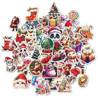 50Pcs Christmas Animal Paper Stickers PW-WG4EDBF-01-1