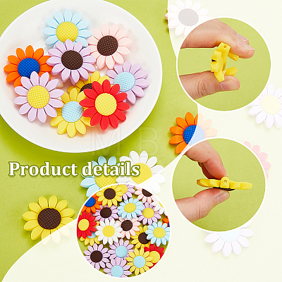   20Pcs 10 Colors Food Grade Eco-Friendly Silicone Beads SIL-PH0001-13-1