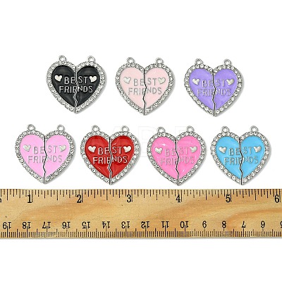 7 Sets 7 Colors Alloy Enamel Split Pendant ENAM-FS0001-71-1