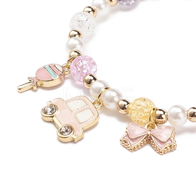 Colorful Alloy Enamel Cute Charms Bracelet BJEW-JB08661-1