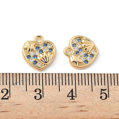 Brass Micro Pave Cubic Zirconia Charms X1-KK-C099-01C-G-1