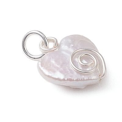 Natural Keshi Pearl Heart Charms PALLOY-JF04809-02-1