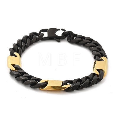 304 Stainless Steel Cuban Link Chains Bracelets for Women Men BJEW-A031-05A-EB-1