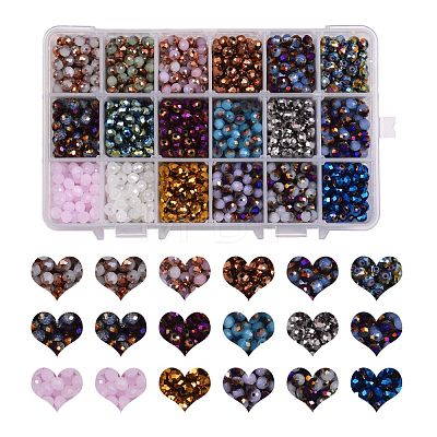 2052~2124Pcs 18 Colors Electroplate Transparent Glass Beads Strands EGLA-SZ0001-06-1