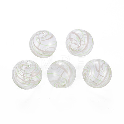 Transparent Handmade Blown Glass Globe Beads GLAA-T012-34B-1