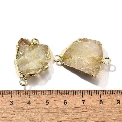 Raw Rough Natural Dyed Quartz Crystal Links Connector Charms G-K189-04LG-07-1