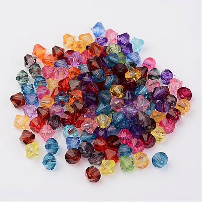 Faceted Bicone Transparent Acrylic Beads DBB18MM-1