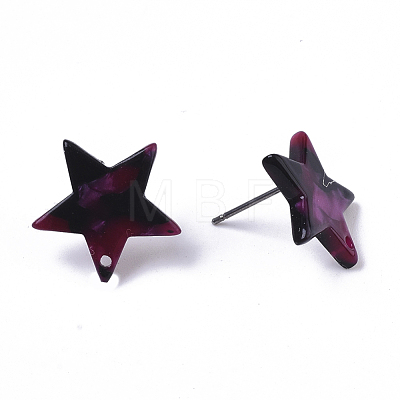 Cellulose Acetate(Resin) Stud Earring Findings KY-R022-022-1