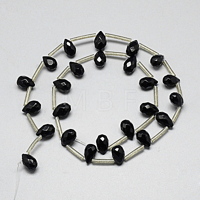 Natural Black Onyx Beads Strands G-Q468-67-1