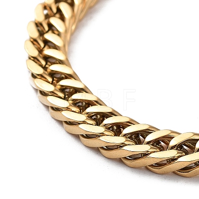 Ion Plating(IP) 304 Stainless Steel Cuban Link Chains Bracelets BJEW-K240-03G-1