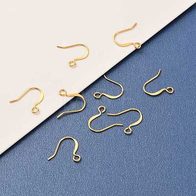 Brass Earring Hooks KK-F824-012G-1