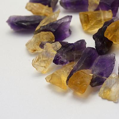 Rough Raw Natural Citrine and Amethyst Beads Strands G-K202-24-1