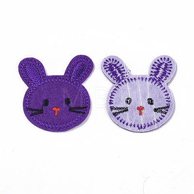 Bunny Computerized Embroidery Cloth Iron On/Sew On Patches AJEW-S076-021-1