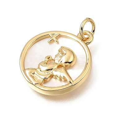 Brass & Natural Shell Pendants SH-CBA7C77-04G-1