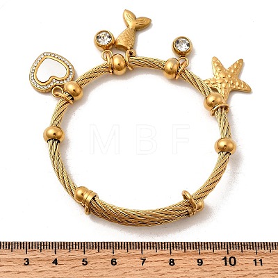 304 Stainless Steel Charm Bangles for Women BJEW-Z141-01G-1