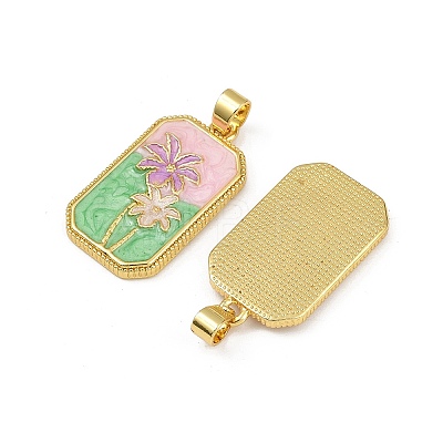 Brass Enamel Pendants KK-L190-012G-02-1