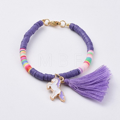 Handmade Polymer Clay Beads Kids Bracelets BJEW-JB04773-M-1