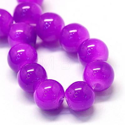 Baking Painted Imitation Jade Glass Round Bead Strands DGLA-Q021-10mm-27-1