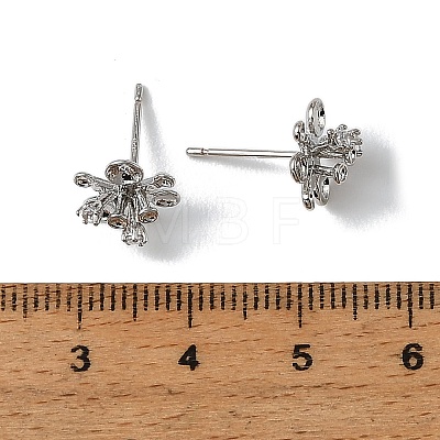 Brass Cubic Zirconia Stud Earring Settings CU-CBA53F6-01P-1