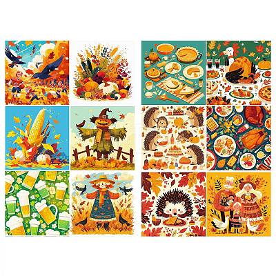 12Pcs Thanksgiving Day Scrapbook Paper Pads DIY-P085-02A-1