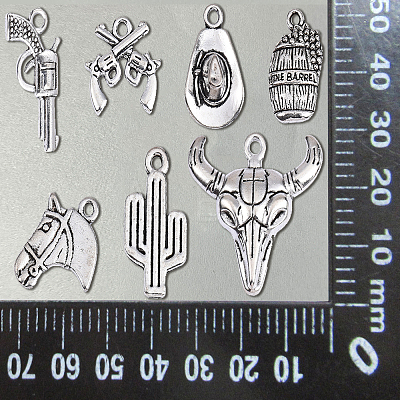 100 pcs 10 Style Tibetan Style Alloy Pendants TIBEP-CJ0001-32-1