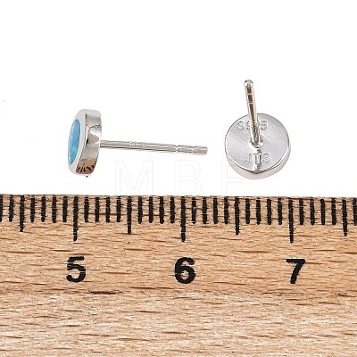 Opal Flat Round Stud Earrings JE1124A-1