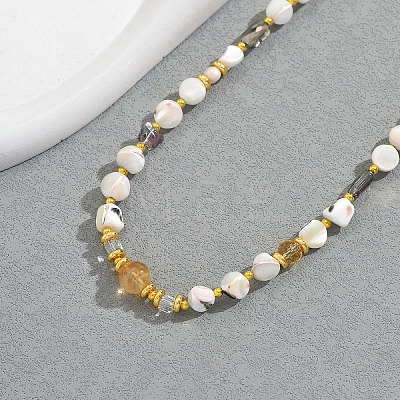 Elegant Natural Shell Nuggets Beaded Necklaces for Women ZE2381-1