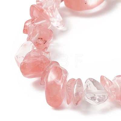 Cherry Quartz Glass Charm Bracelets for Women BJEW-JB09926-01-1