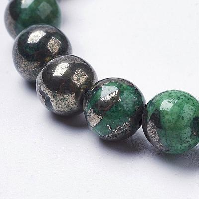 Natural Pyrite Beads Strands G-K181-N03-1