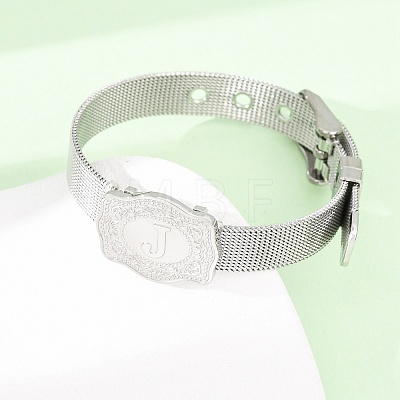 304 Stainless Steel Watch Band Chain Bracelets for Women Men BJEW-P386-09P-J-1