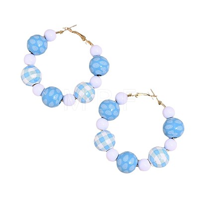 Printed Wood and Iron Beaded Bracelets for Women FS-WG2F9F5-02-1