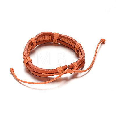 Adjustable Leather Cord Bracelets BJEW-M169-12-1