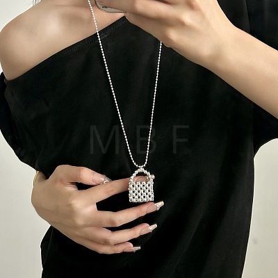 Alloy Round Beaded Handbag Pendant Necklaces for Women WGA77D5-01-1