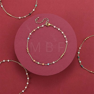 Handmade Glass Beads Anklets AJEW-SZ0001-81-1