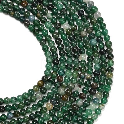 Natural Fuchsite Beads Strands G-L661-B01-4mm-A-1