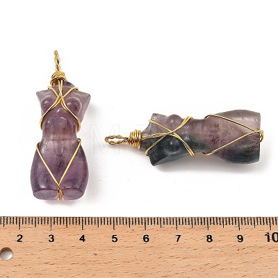 Natural Fluorite Pendants G-K338-30G-01-1