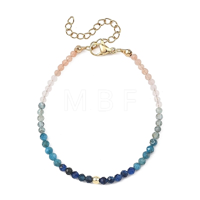 Natural Apatite & Kyanite & Sunstone & Rose Quartz & Non-magnetic Synthetic Hematite Beaded Bracelets for Women BJEW-JB14094-02-1