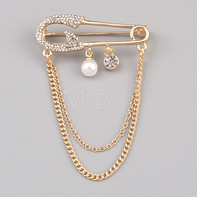 Alloy Rhinestone Hanging Chain Brooches JEWB-WH0028-108A-1