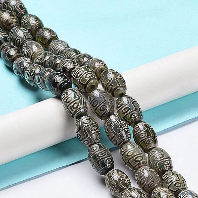 Tibetan Style dZi Beads Strands TDZI-E005-01K-1