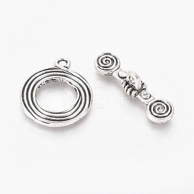 Tibetan Style Alloy Toggle Clasps TIBE-L003-015AS-1