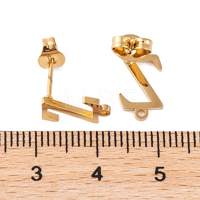 Ion Plating(IP) 304 Stainless Steel Stud Earrings FIND-Q103-01Z-G-1