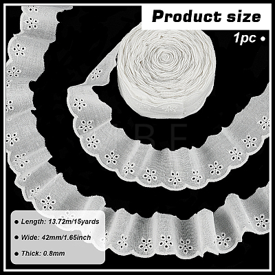 Polyester Hollow Flower Lace Trim OCOR-WH0085-39C-1