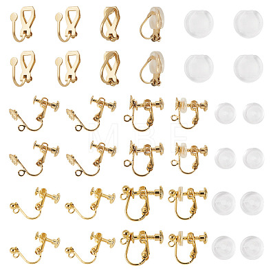 24Pcs 3 Styles 316 Stainless Steel Clip-on Earring Findings STAS-TA0006-31G-1